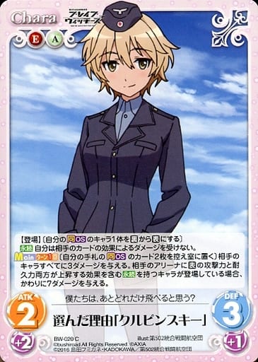 [C] BW-020 選んだ理由「クルピンスキー」