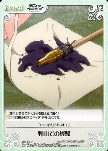 [C] BW-078 野山での経験