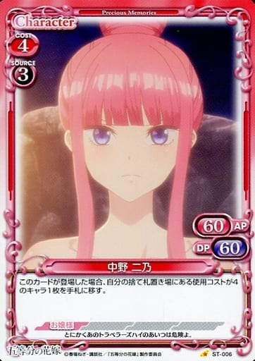 [ST] ST-006 中野 二乃