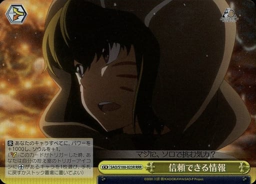 [RRR] SAO/S100-023R 信頼できる情報